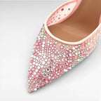 Pink crystal evening shoe