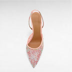 pink crystal evening shoe slingback