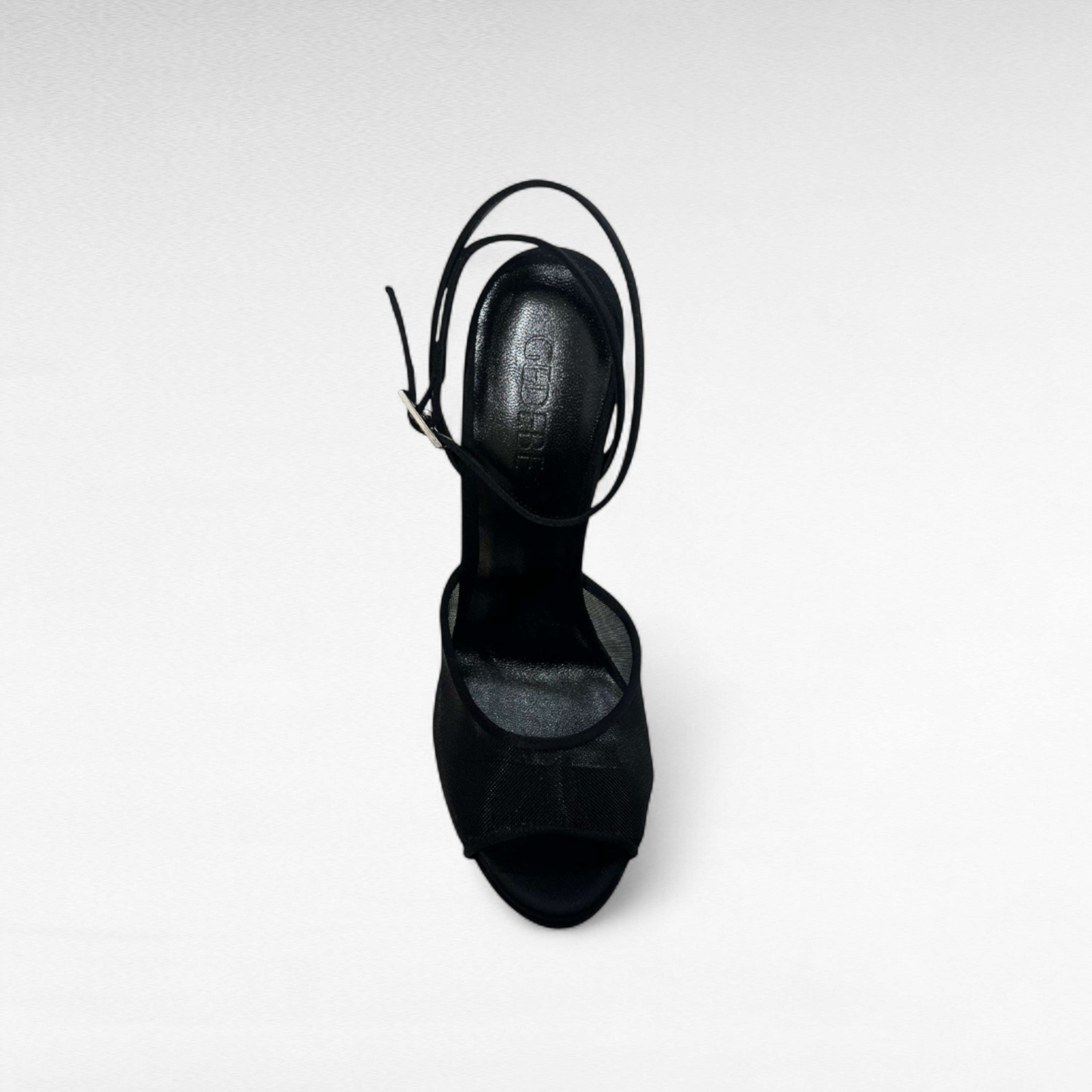 Black platform sandal shoe top