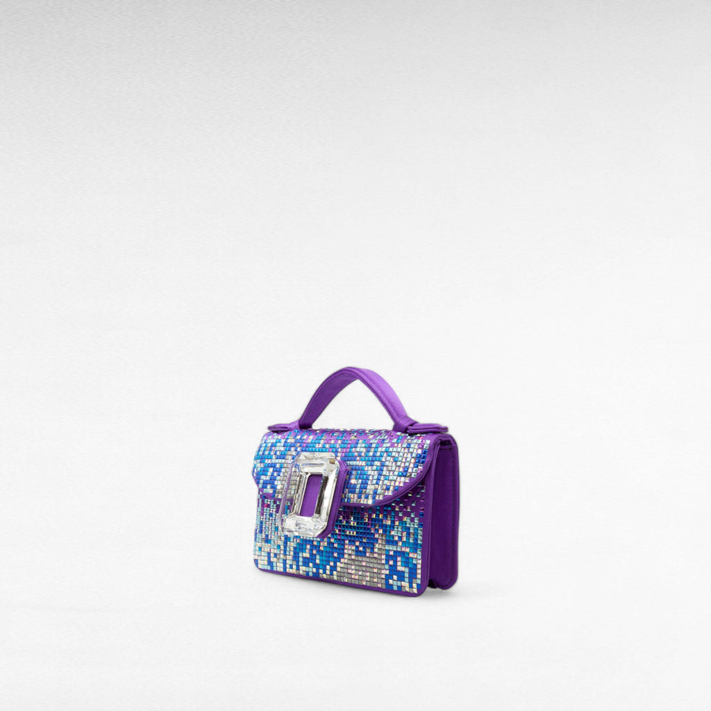 Purple crystal geometric mini-bag