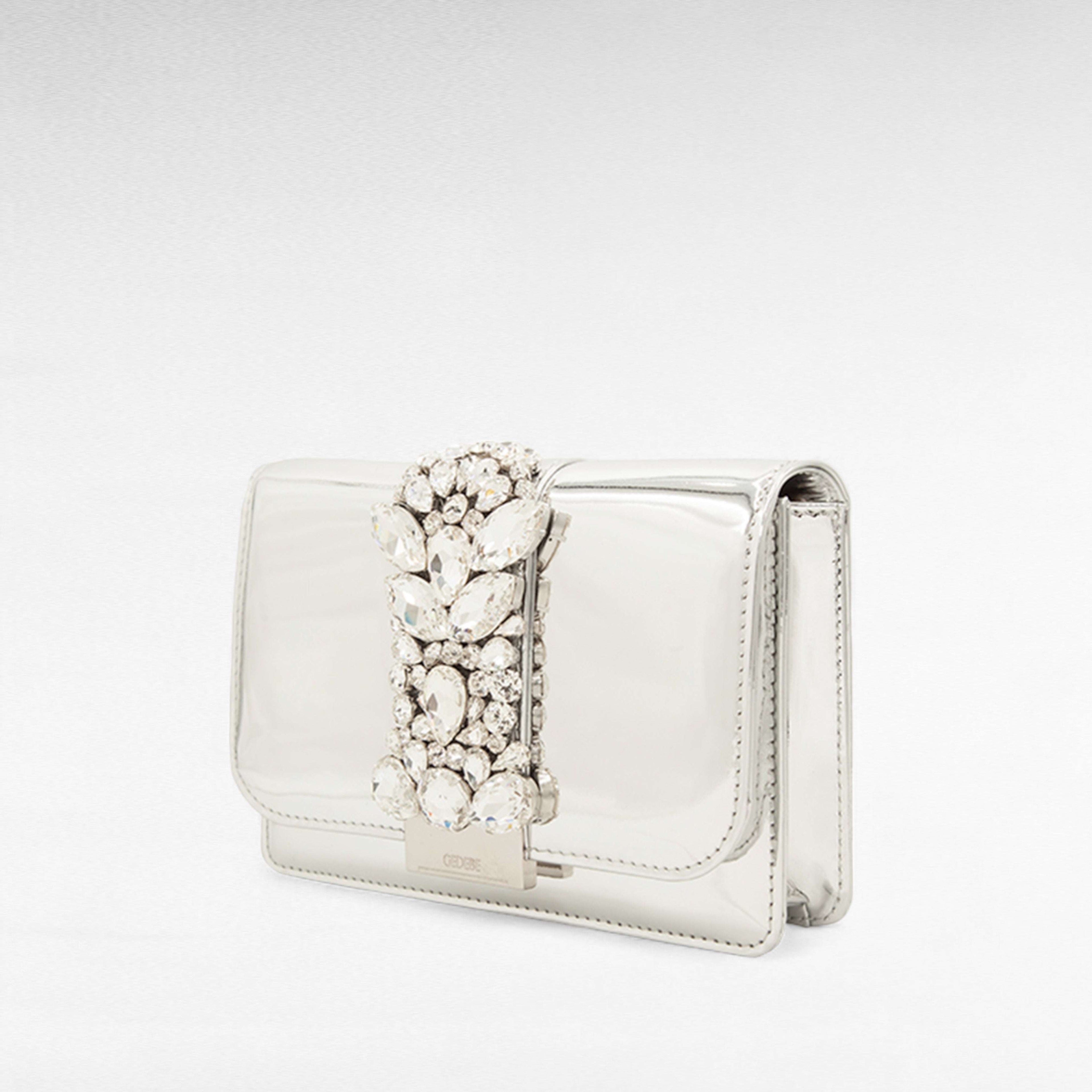 Silver crystal clutch bag 2