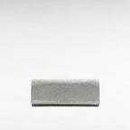 Silver grey crystal evening clutch bag