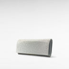Silver grey crystal evening clutch