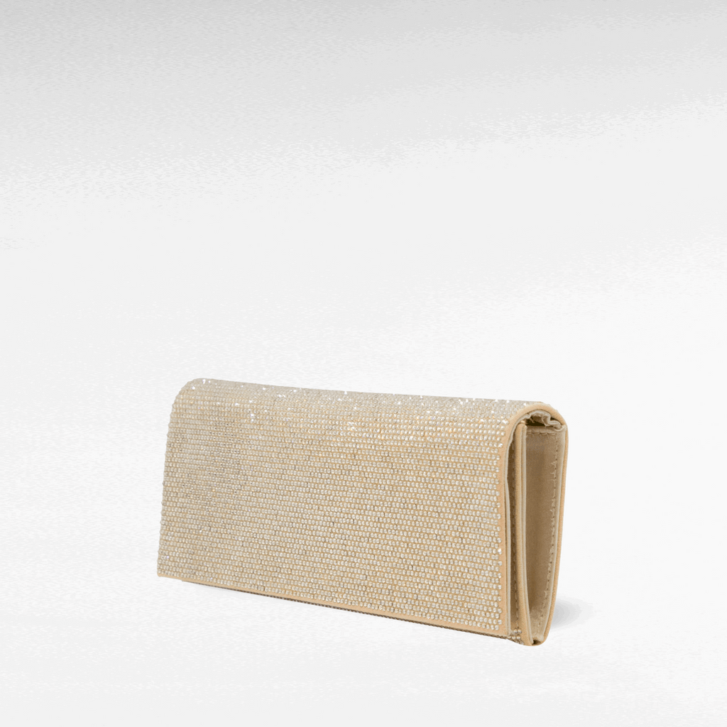 Gold crystal clutch evening bag