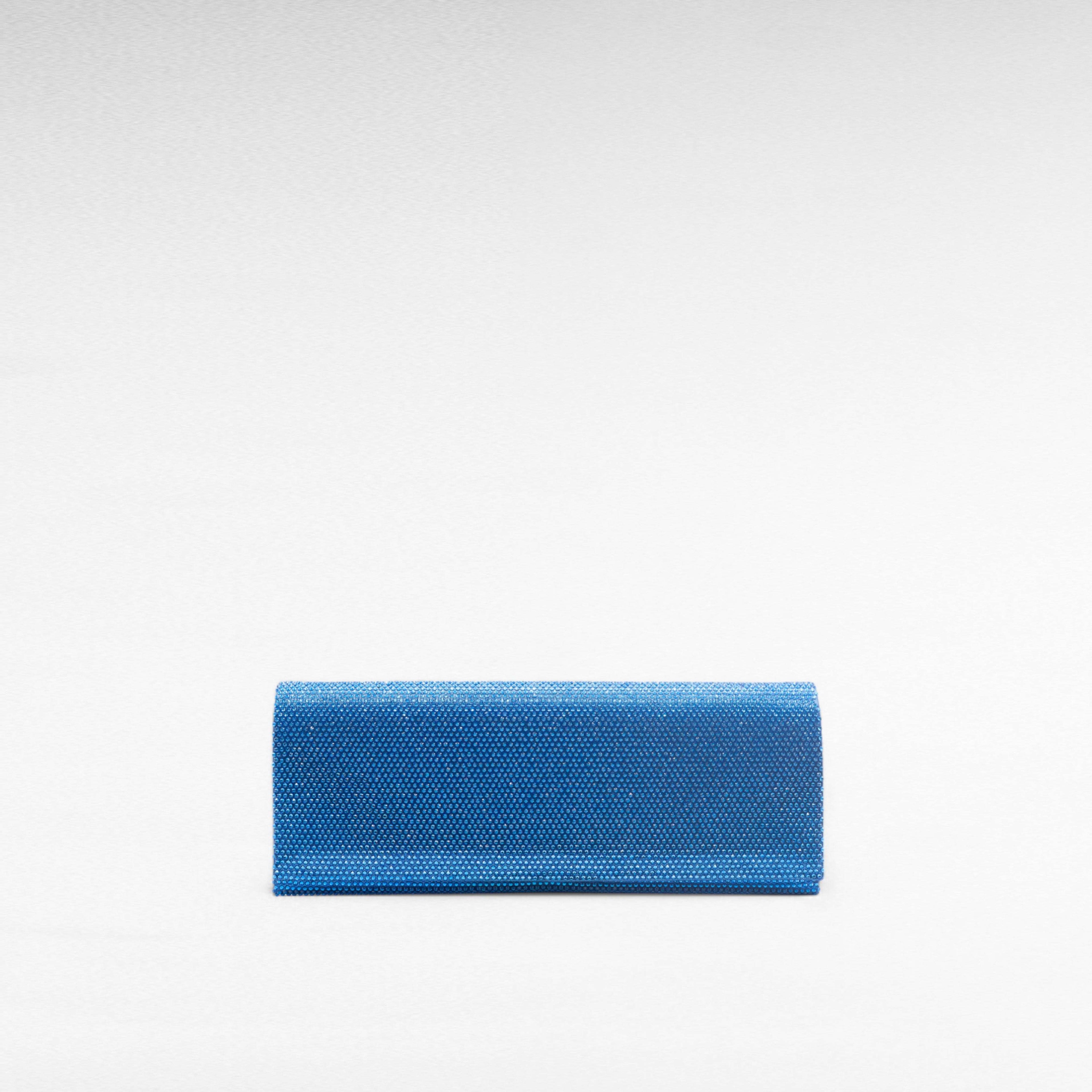 Blue crystal clutch evening bag