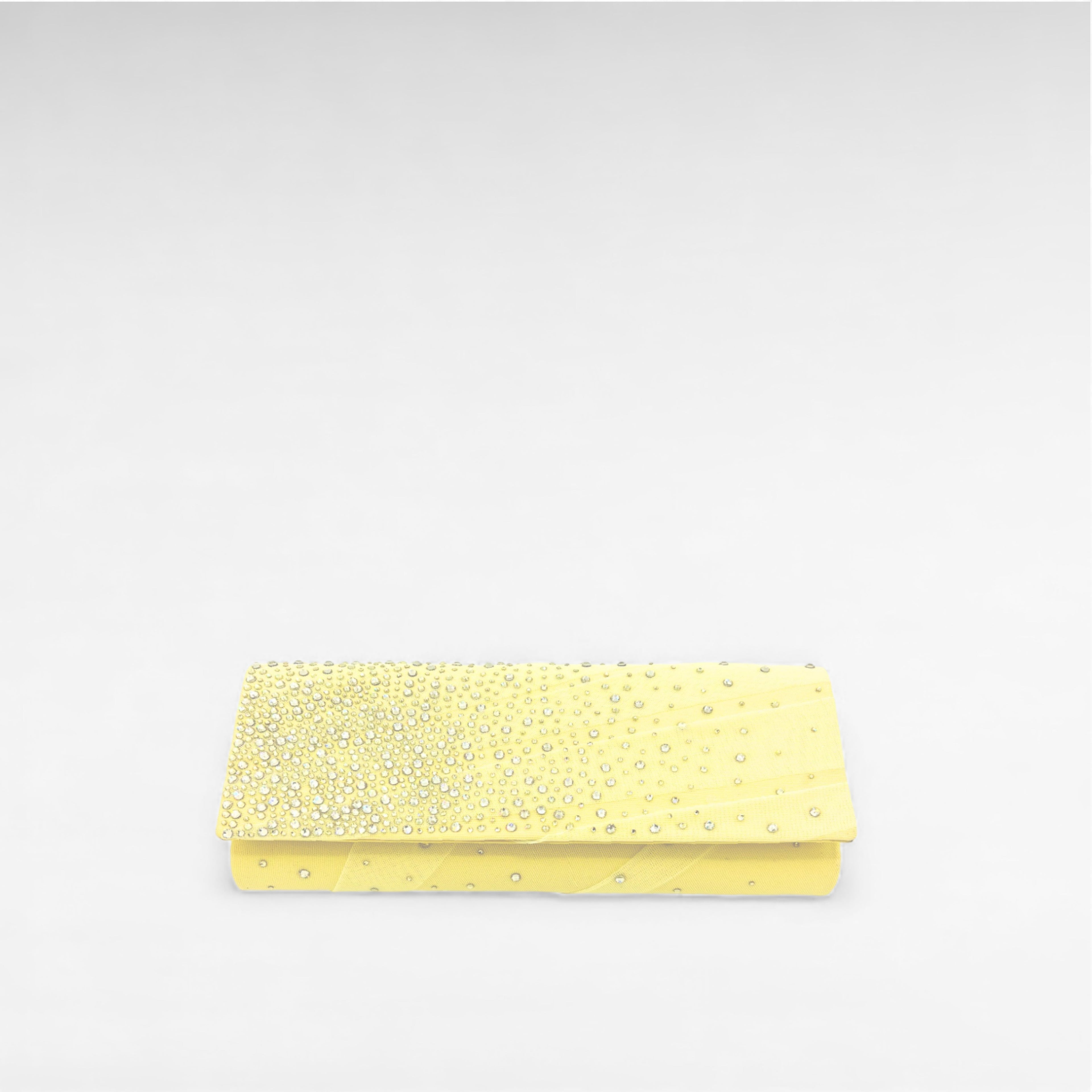 YELLOW DRAPED CRYSTAL CLUTCH