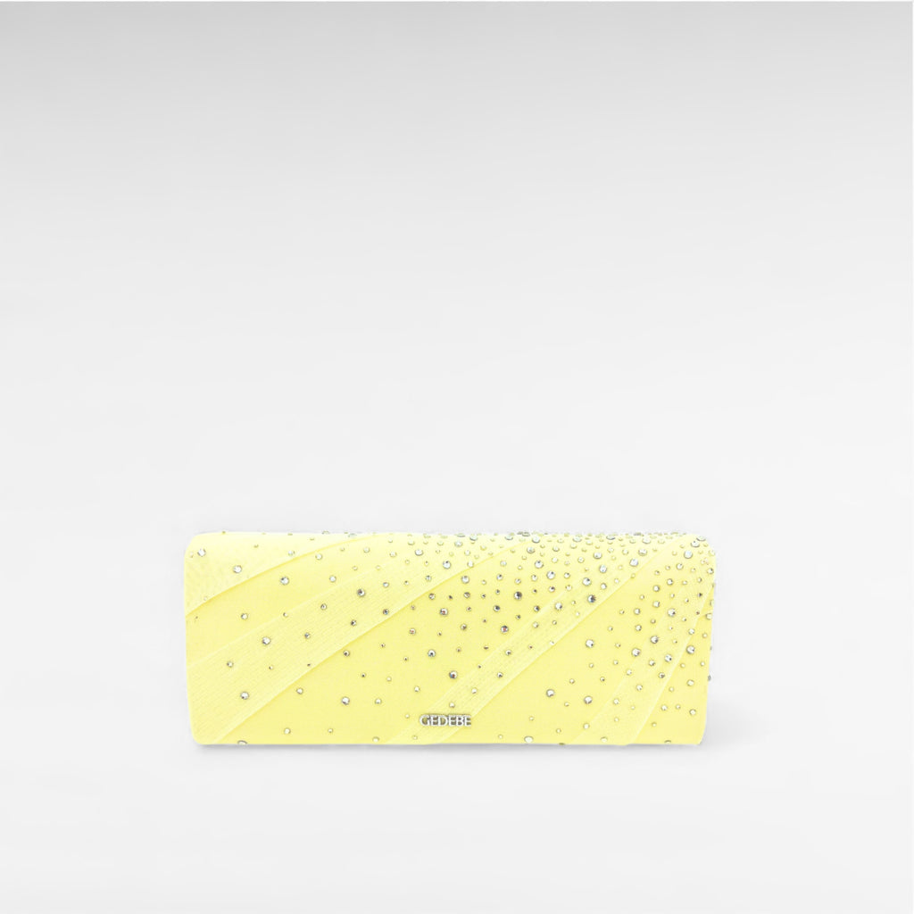 yellow draped crystal clutch back