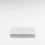 white lace and crystal clutch bag