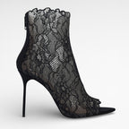 BELLA BOOTIE 105 - LACE CRYSTAL BLACK