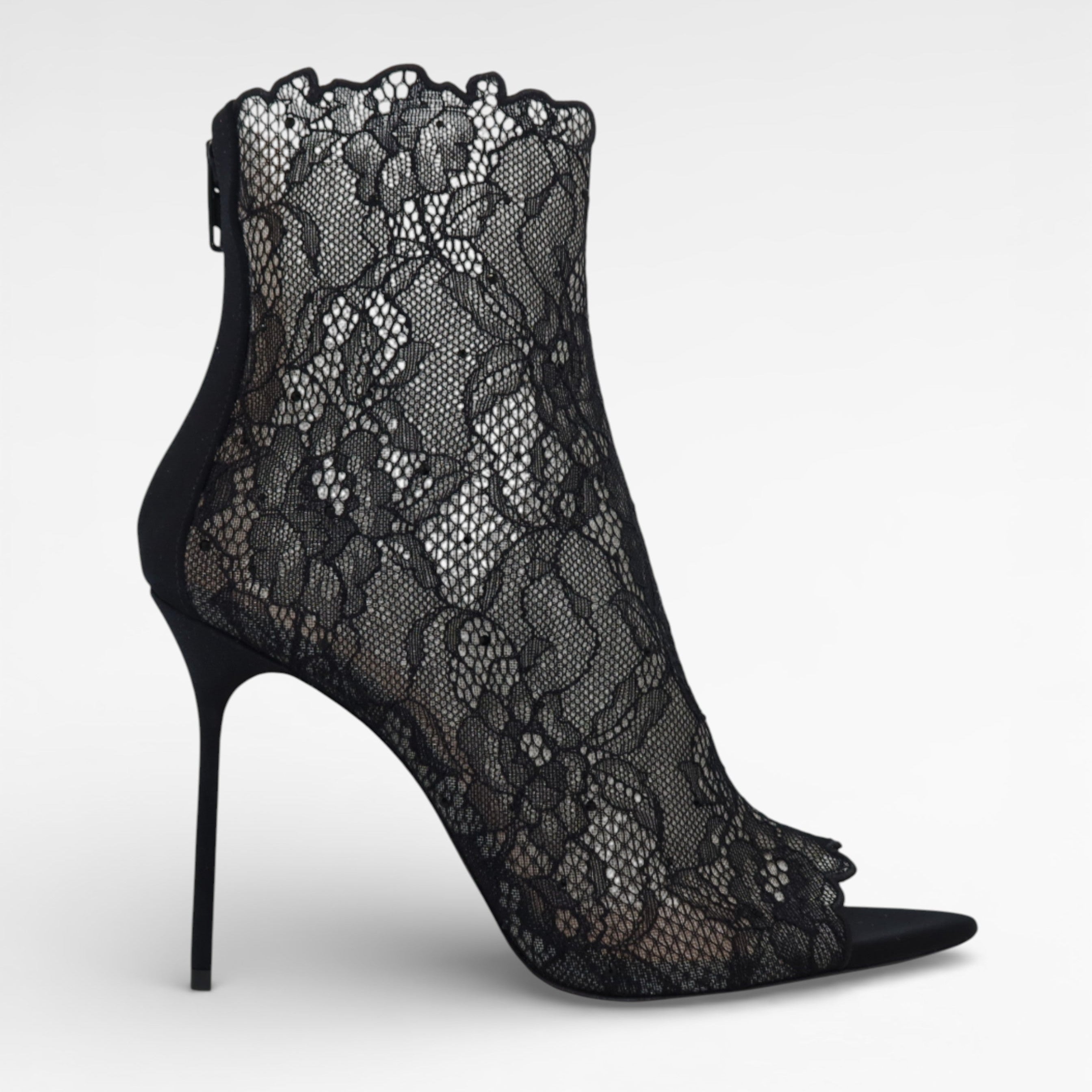 BELLA BOOTIE 105 - LACE CRYSTAL BLACK