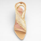 BELLA SANDAL 105 - LACE CRYSTAL GOLD