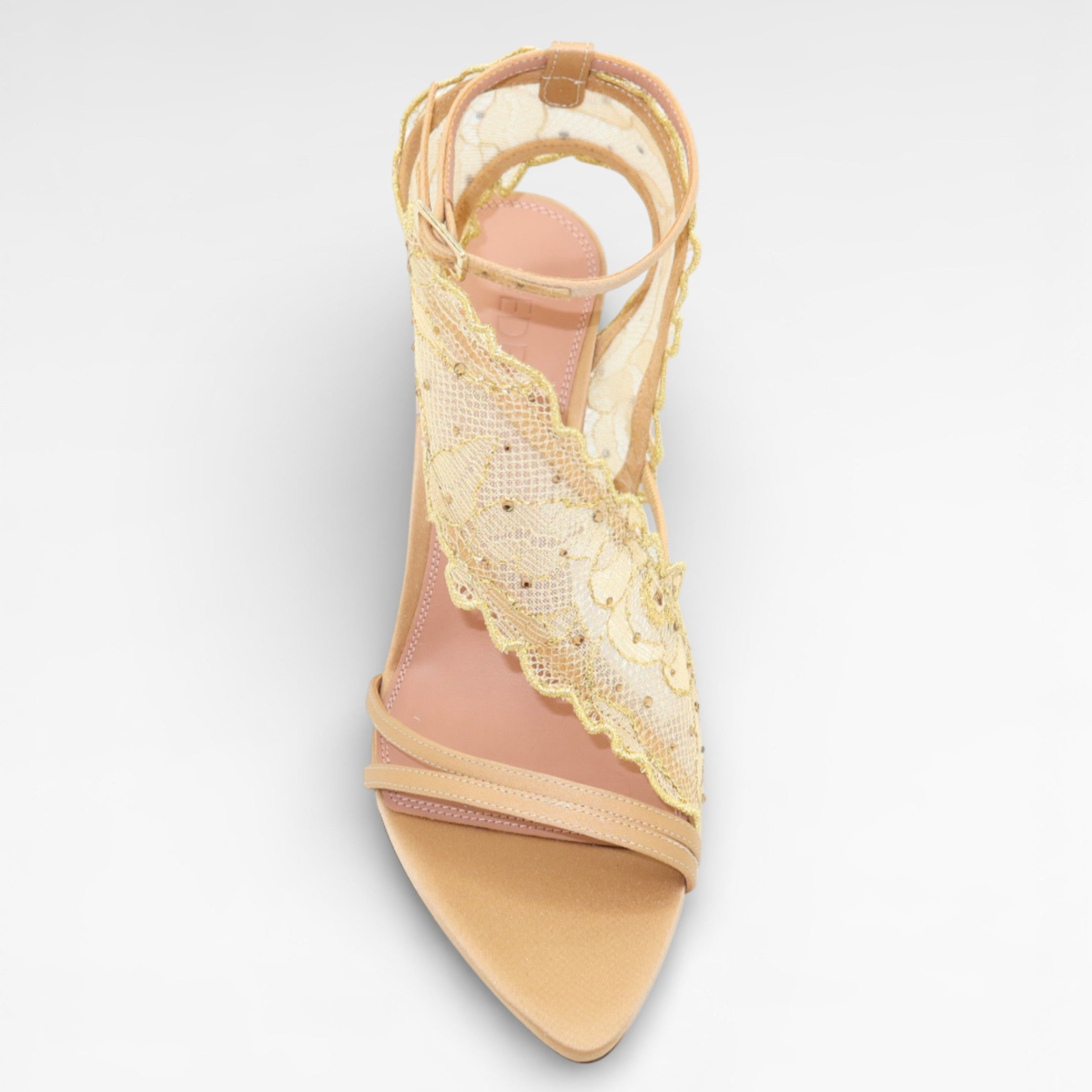 BELLA SANDAL 105 - LACE CRYSTAL GOLD