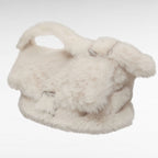 White oversize faux-fur shoulder bag