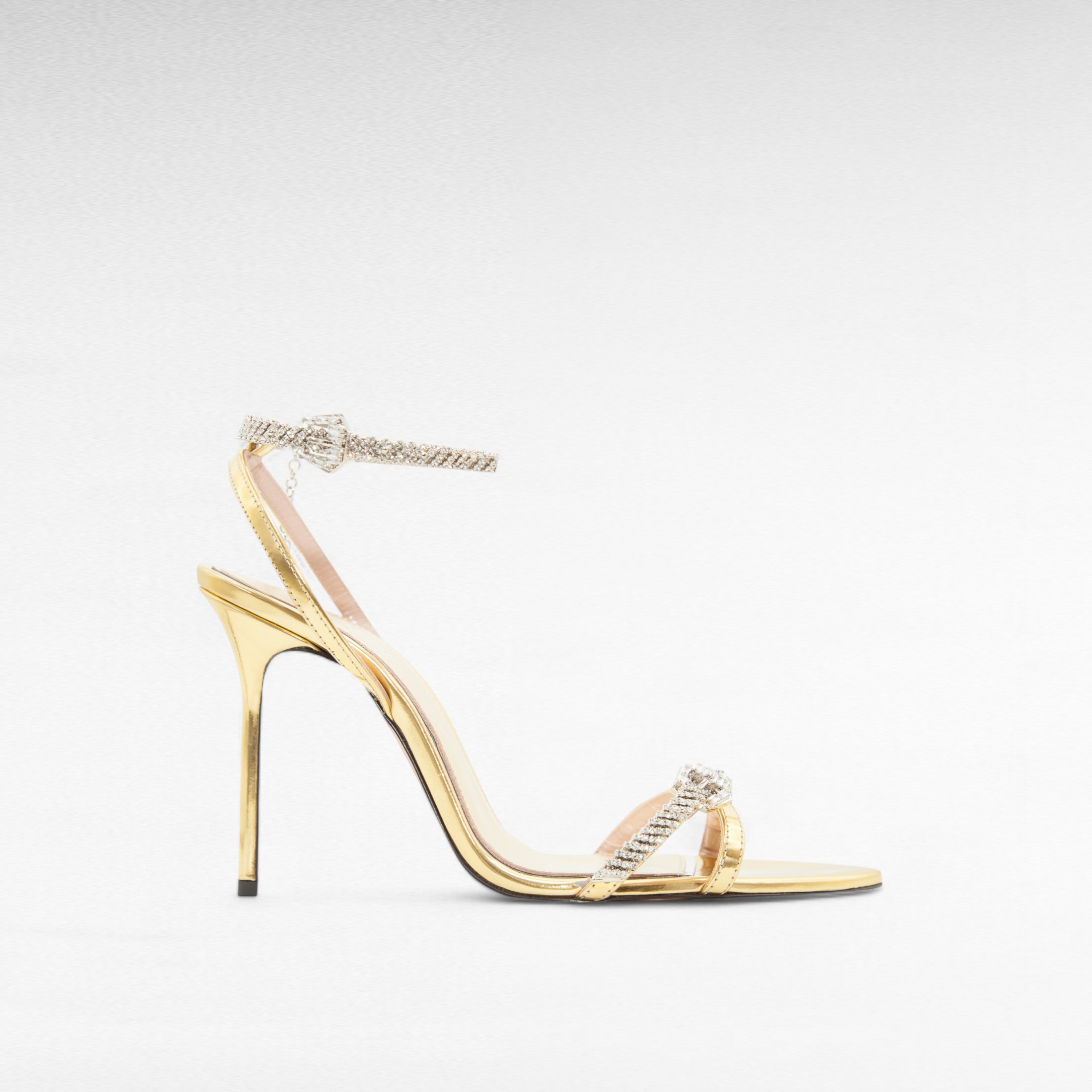 gold crystal evening sandal