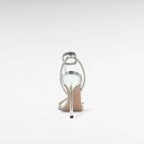 Silver evening sandal heels