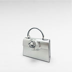 small silver flower handbag