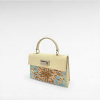 cream crystal patterned mini handbag
