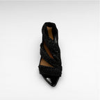 black crystal evening sandal high heeled shoe