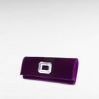 Purple velvet evening clutch