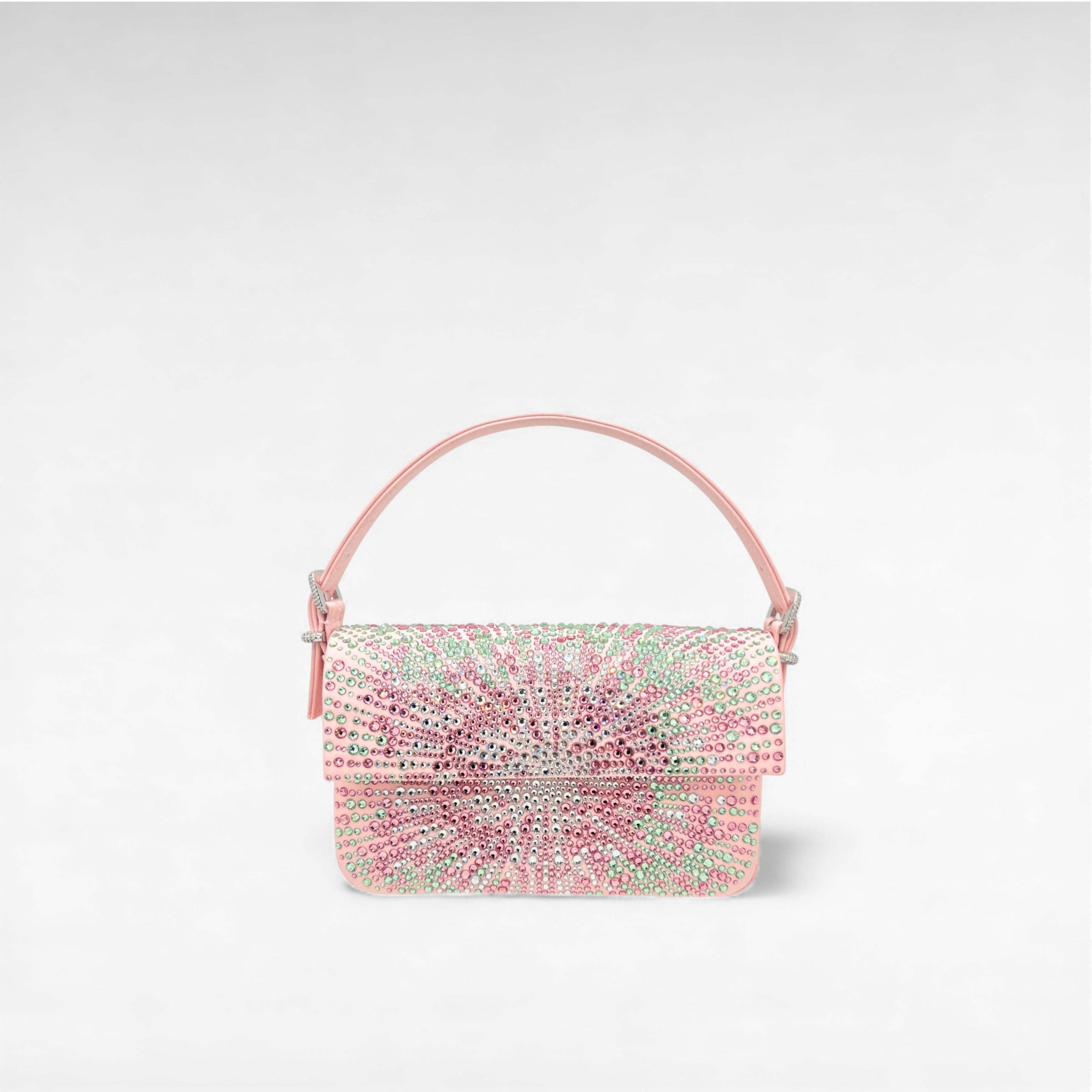 light baby pink crystal mini handbag bag